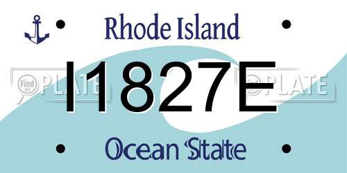 I1827E Rhode Island License Plate
