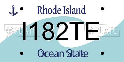 I182TE Rhode Island License Plate