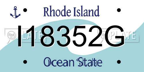 I18352G Rhode Island License Plate