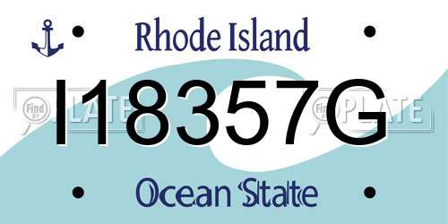 I18357G Rhode Island License Plate