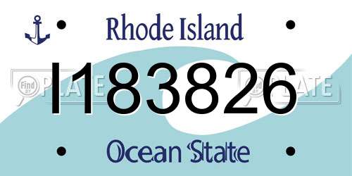 I183826 Rhode Island License Plate