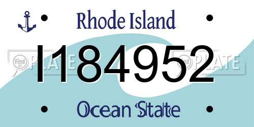 I184952 Rhode Island License Plate