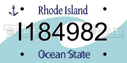I184982 Rhode Island License Plate