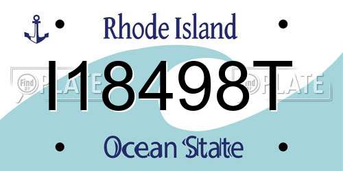 I18498T Rhode Island License Plate