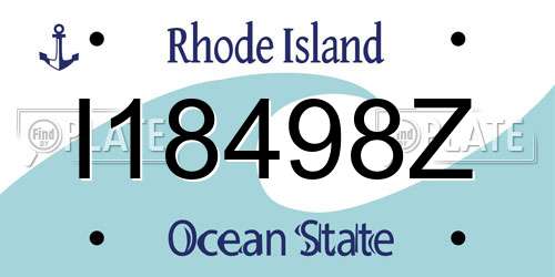 I18498Z Rhode Island License Plate