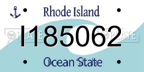 I185062 Rhode Island License Plate