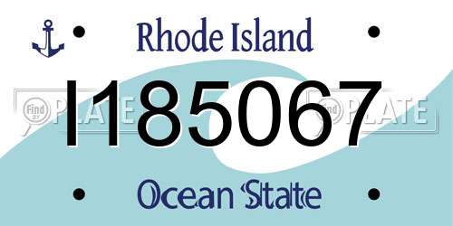 I185067 Rhode Island License Plate