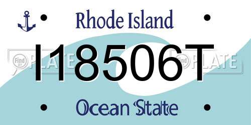 I18506T Rhode Island License Plate