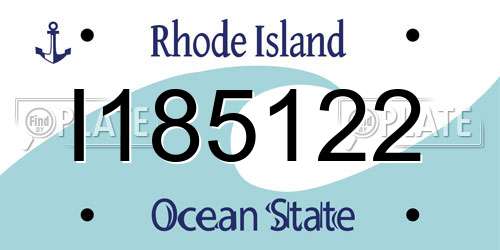 I185122 Rhode Island License Plate