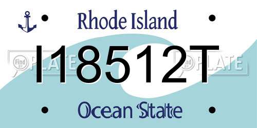 I18512T Rhode Island License Plate