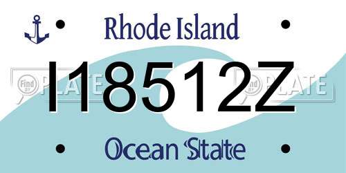 I18512Z Rhode Island License Plate