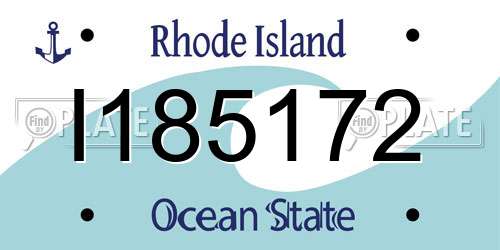 I185172 Rhode Island License Plate
