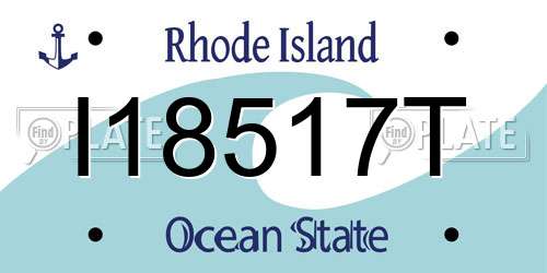 I18517T Rhode Island License Plate