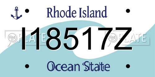 I18517Z Rhode Island License Plate