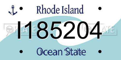 I185204 Rhode Island License Plate