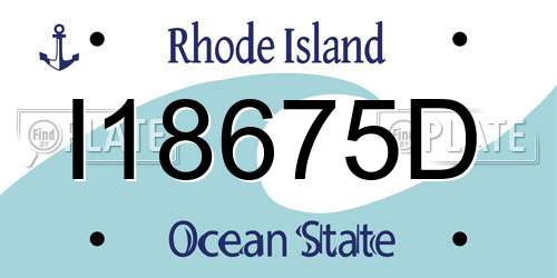 I18675D Rhode Island License Plate