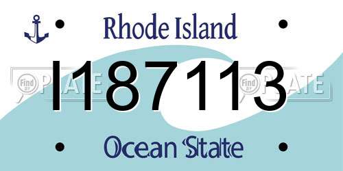 I187113 Rhode Island License Plate