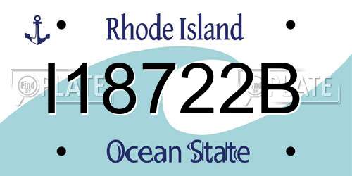 I18722B Rhode Island License Plate