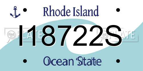 I18722S Rhode Island License Plate