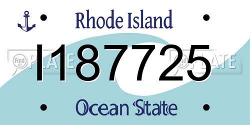 I187725 Rhode Island License Plate