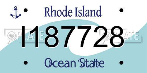 I187728 Rhode Island License Plate