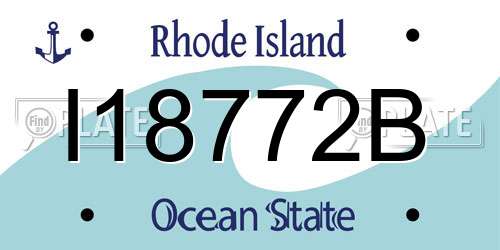 I18772B Rhode Island License Plate