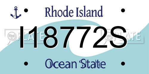 I18772S Rhode Island License Plate