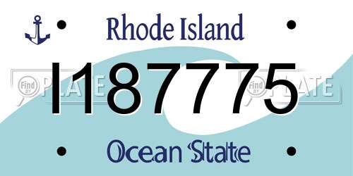 I187775 Rhode Island License Plate
