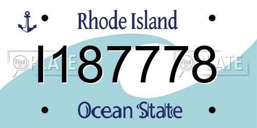 I187778 Rhode Island License Plate