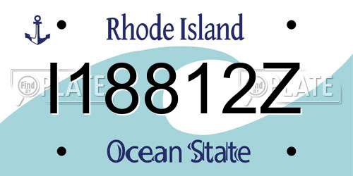 I18812Z Rhode Island License Plate