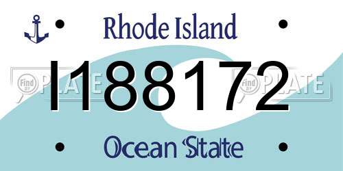 I188172 Rhode Island License Plate
