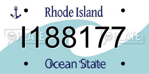 I188177 Rhode Island License Plate