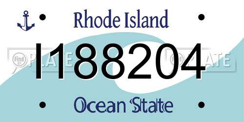 I188204 Rhode Island License Plate