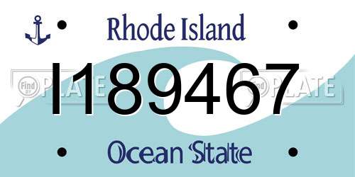 I189467 Rhode Island License Plate