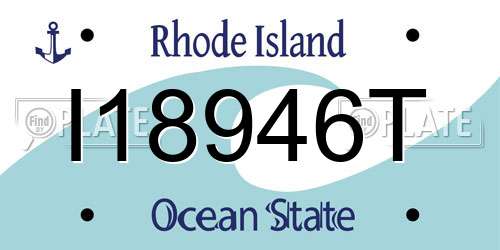 I18946T Rhode Island License Plate
