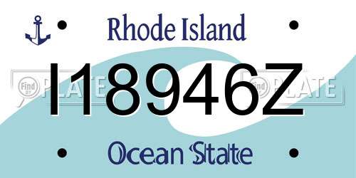 I18946Z Rhode Island License Plate