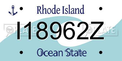 I18962Z Rhode Island License Plate