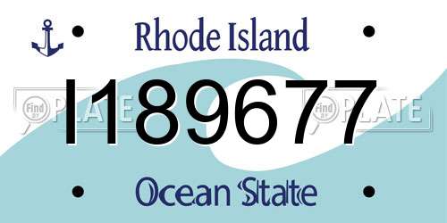 I189677 Rhode Island License Plate