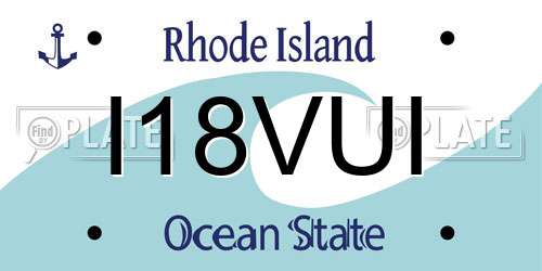 I18VUI Rhode Island License Plate