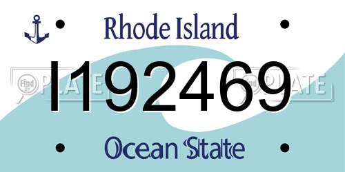 I192469 Rhode Island License Plate