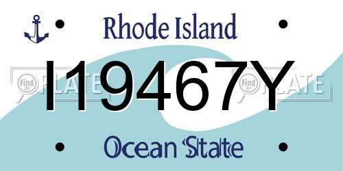 I19467Y Rhode Island License Plate