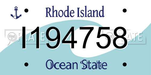 I194758 Rhode Island License Plate