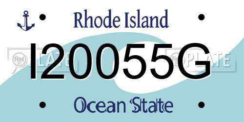 I20055G Rhode Island License Plate