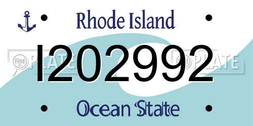 I202992 Rhode Island License Plate