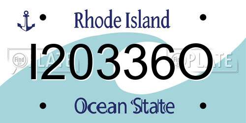 I20336O Rhode Island License Plate