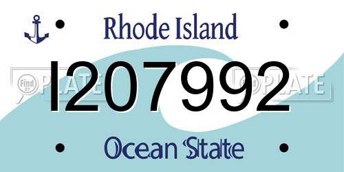 I207992 Rhode Island License Plate