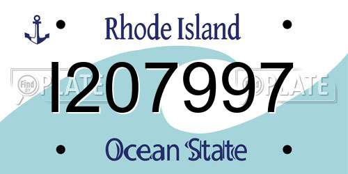 I207997 Rhode Island License Plate