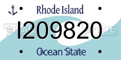 I209820 Rhode Island License Plate