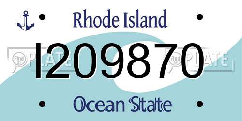 I209870 Rhode Island License Plate