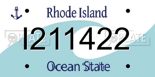 I211422 Rhode Island License Plate
